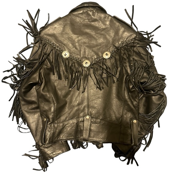 Vintage Protech Leather Apparel Black Biker Motorcycle Jacket Medium size 40 - Picture 10 of 16